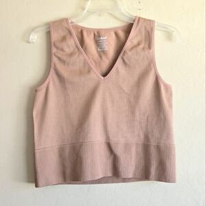 Jo&co Ribbed Crop V-neck Tank Size Large Xl